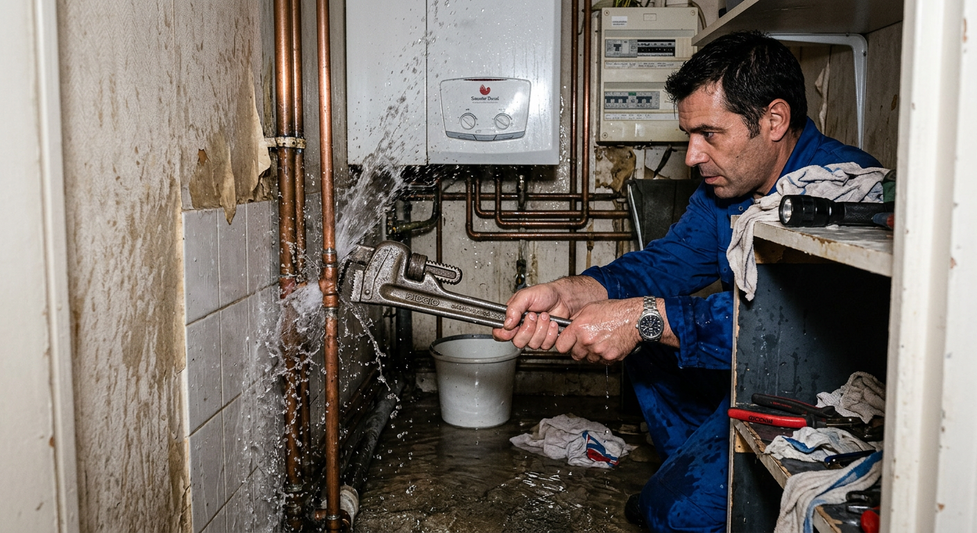 Réparation urgente fuite d'eau sur tuyauterie cuivre à Cergy