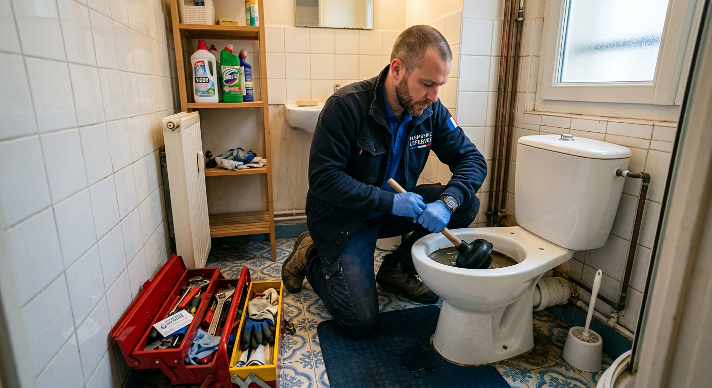 Débouchage WC en urgence par un plombier à Cergy